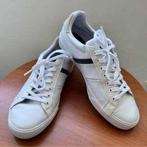 Lacoste Sport White Leather Men Sneakers Classic Low-Top Design, Size 10